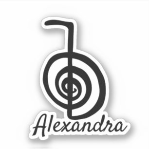 Reiki: Cho Ku Rei: Monogram Add Name Sticker