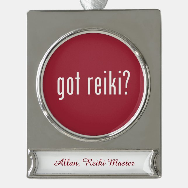 Reiki Designs Silver Plated Banner Ornament (Front)