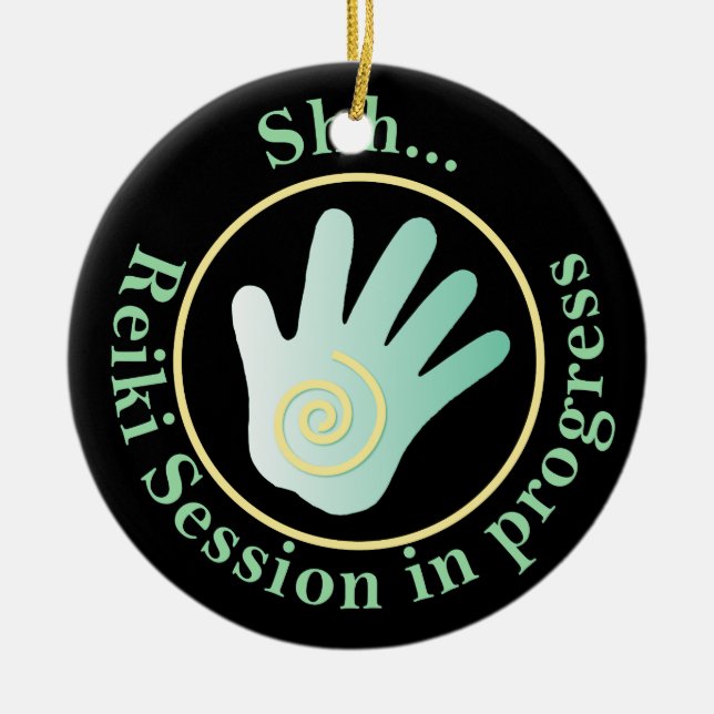 Reiki Energy Hand Door Hangers Ceramic Tree Decoration (Front)