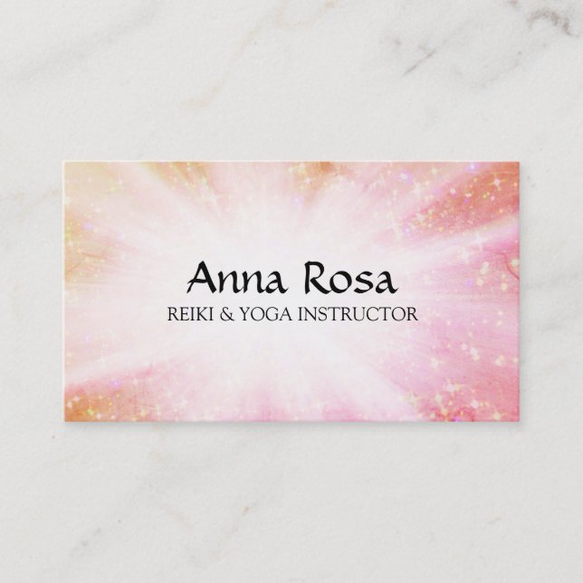 *~* Reiki Energy Healing Rays Bursts Sparkles Business Card (Front)