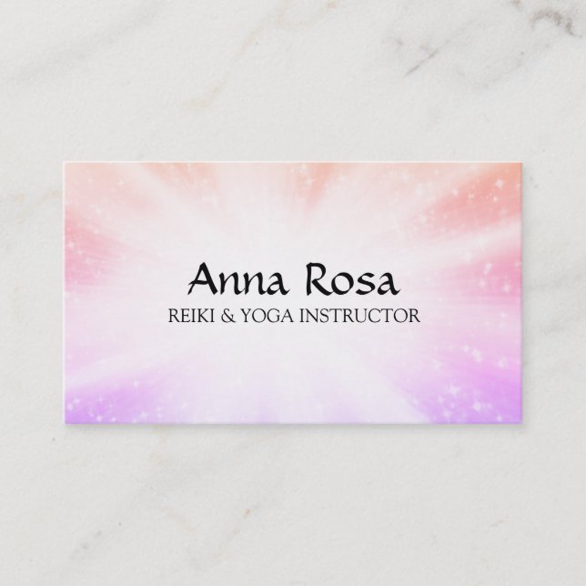 *~* Reiki Energy Rays Healing Bursts Sparkles Business Card (Front)