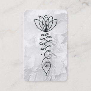 *~* Reiki Floral Yoga Heart Lotus Peony Flower Business Card