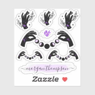 Reiki Hands & Moon Phases Personalised Name Logo