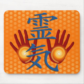 Reiki Hands | orange dots Mouse Pad