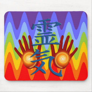 Reiki Hands | sinus chakren colours Mouse Pad