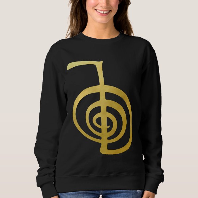 Reiki Healing Cho Ku Rei The Power Symbol Gold Spi Sweatshirt (Front)
