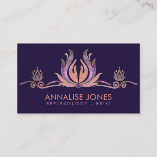 Reiki Healing Hands Lotus Fluorite Business Card