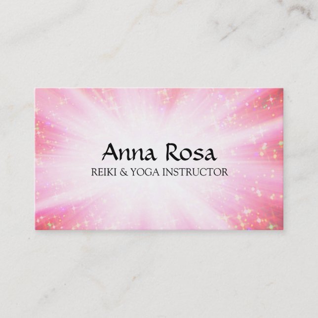 *~* Reiki Healing Ray Energy Healing Sparkles Business Card (Front)