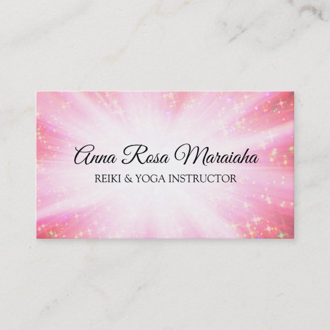 *~* Reiki Healing Rays Energy Healing Sparkles Business Card (Front)