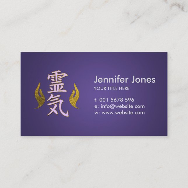 Reiki Healing Symbols Business Card (Front)