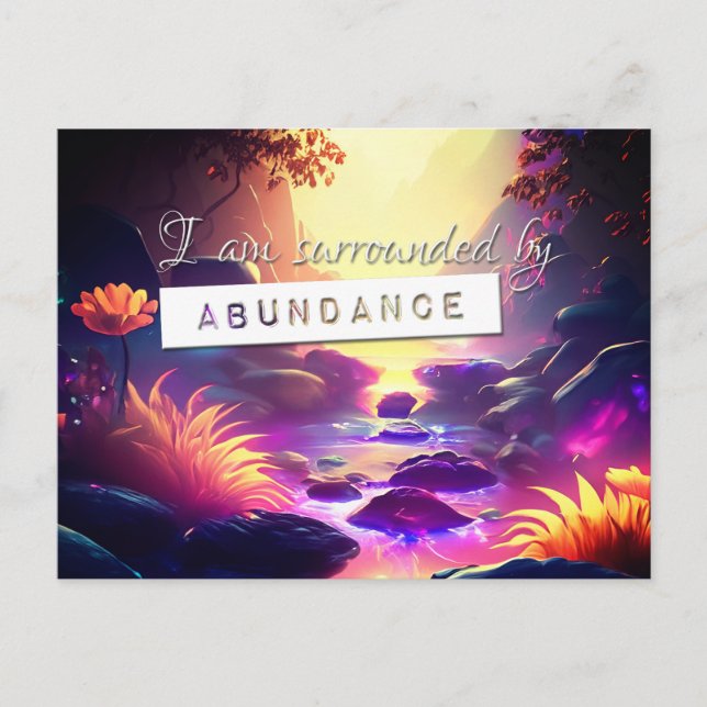 Reiki Law of Attraction Abundance Affirmation Postcard (Front)