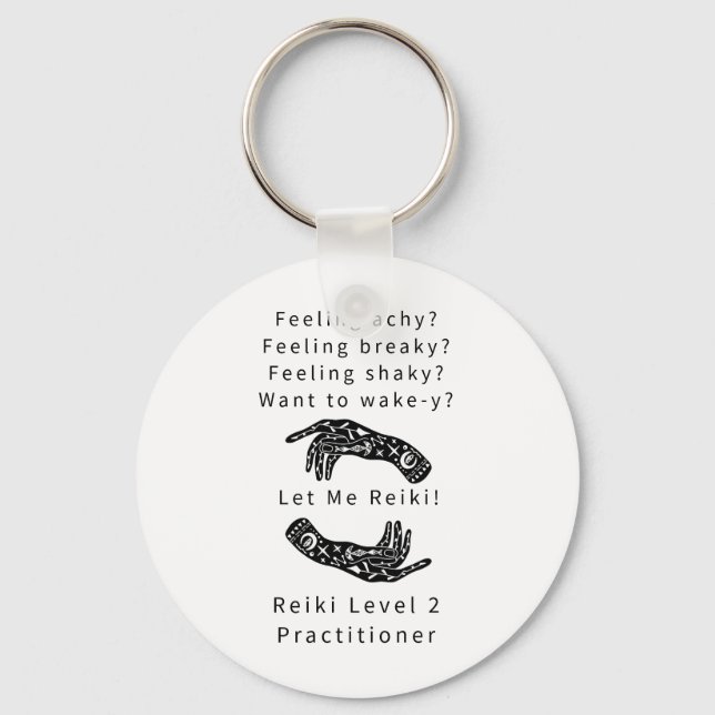 Reiki Level 2 Practitioner Riddle And Hands Key Ring (Front)