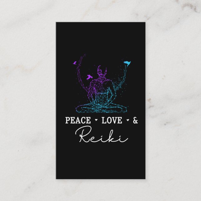 Reiki Love Chakra Spiritual Meditation Business Card (Front)