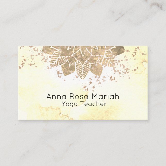 *~*  Reiki Mandala Yoga Glitter Spiritual Business Card (Front)