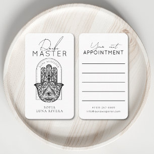 Reiki Master Hamsa Hand Evil Eye Yoga Therapist Appointment Card