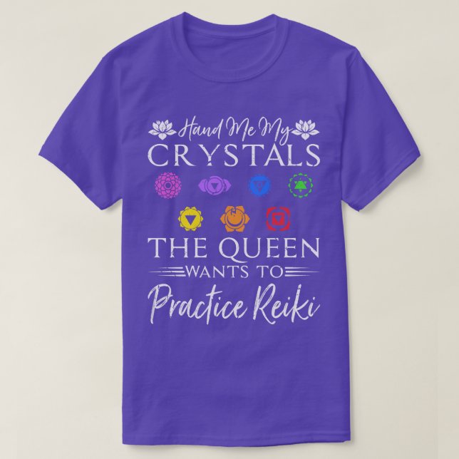 Reiki Master Healing Crystals Chakra Reiki T-Shirt (Design Front)