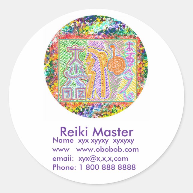 Reiki Master Sales Promotion Classic Round Sticker (Front)