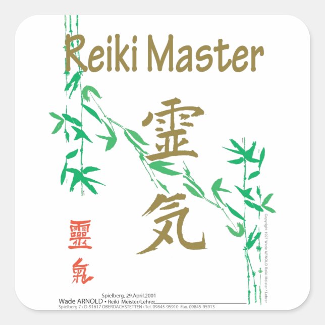 Reiki Master Square Sticker (Front)