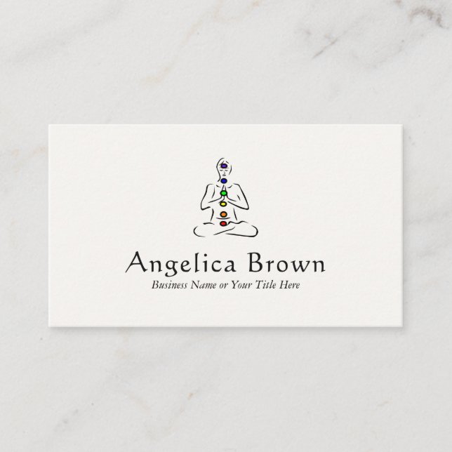 Reiki Master with Chakras Business Card (Front)