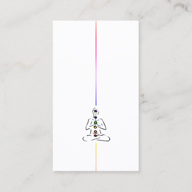 Reiki Master with Chakras Business Card (Front)