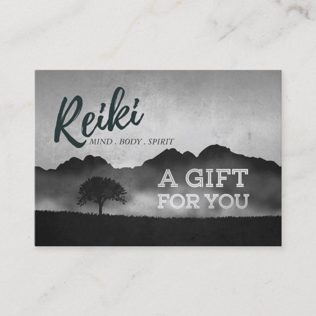 Reiki Master Yoga Instructor Gift Certificate Card (Front)