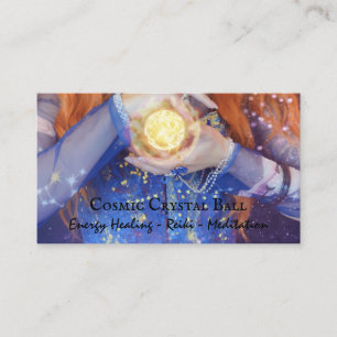 Reiki Meditation Crystal ball Energy Healing Business Card