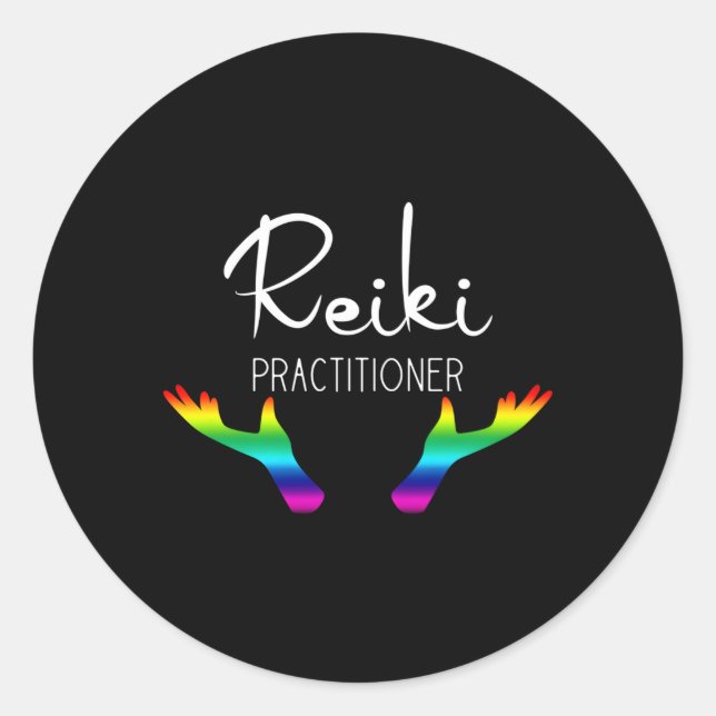 Reiki Practitioner Holistic Energy Healing Classic Round Sticker (Front)