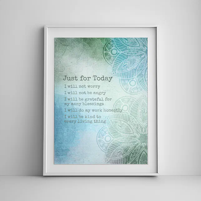 Reiki Prayer - 5 Daily Principles Poster | Zazzle