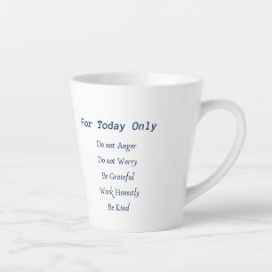 Reiki Precepts Latte Mug. Blue Latte Mug