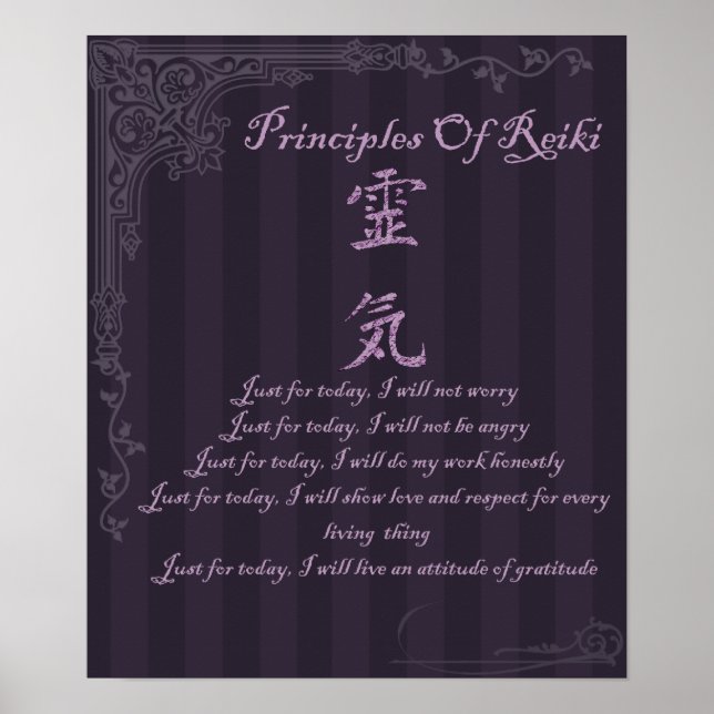 Reiki Principles Just For Today And Symbol  Poster (Front)