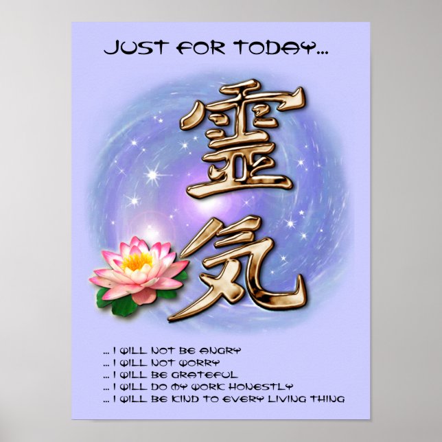 Reiki Principles Poster (Front)