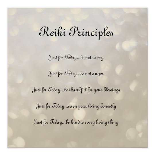 Reiki Principles Poster Zazzle Com Au