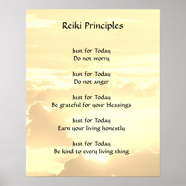 Reiki Principles Poster (Front)