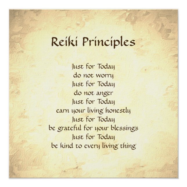 Reiki Principles Poster (Front)