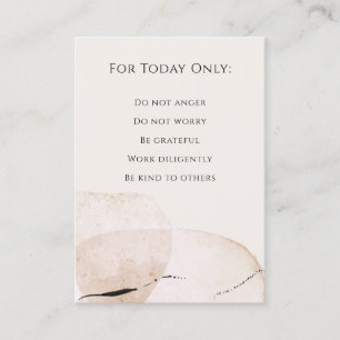 Reiki Principles, Precepts Business Card