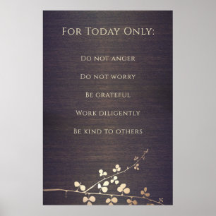 Reiki Principles, Precepts Poster
