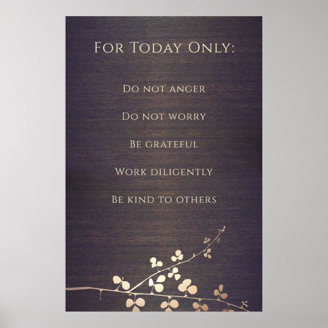Reiki Principles, Precepts Poster (Front)