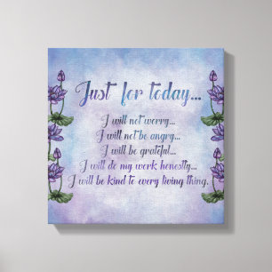 Reiki Principles -Reiki Precepts Canvas Print