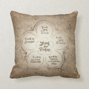 Reiki Principles - Reiki Precepts Golden Sheer Cushion