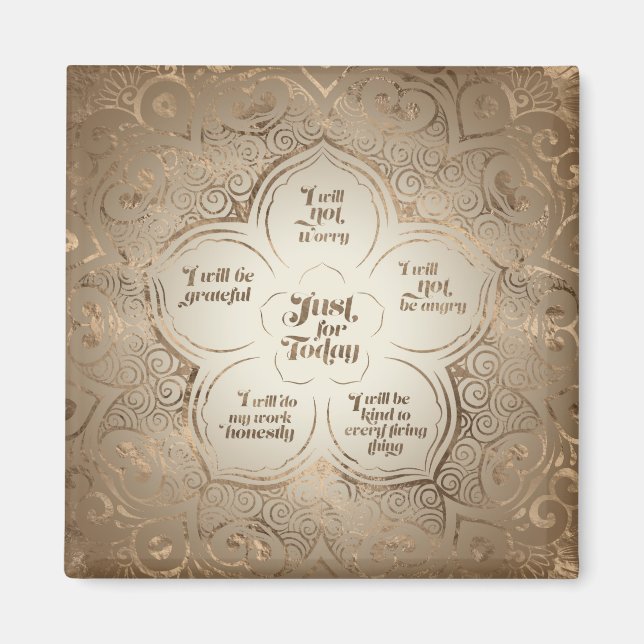 Reiki Principles - Reiki Precepts Golden Sheer Magnet (Front)