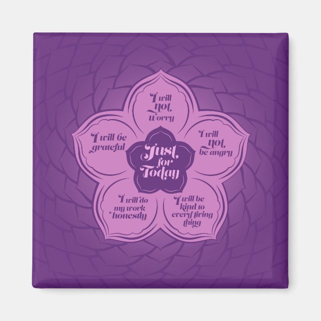 Reiki Principles - Reiki Precepts in Lotus Magnet (Front)