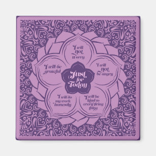 Reiki Principles - Reiki Precepts in Lotus Magnet