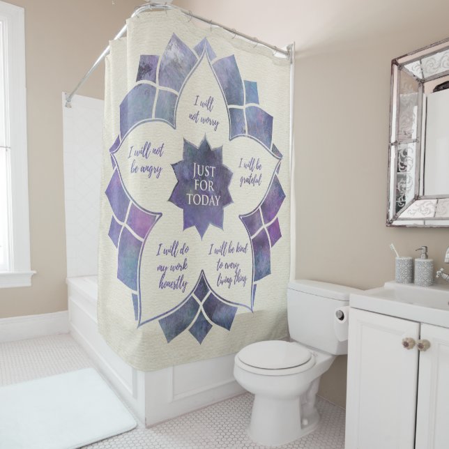 Reiki Principles - Reiki Precepts Shower Curtain (In Situ)