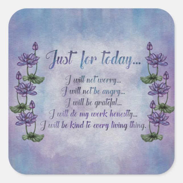 Reiki Principles -Reiki Precepts Square Sticker (Front)