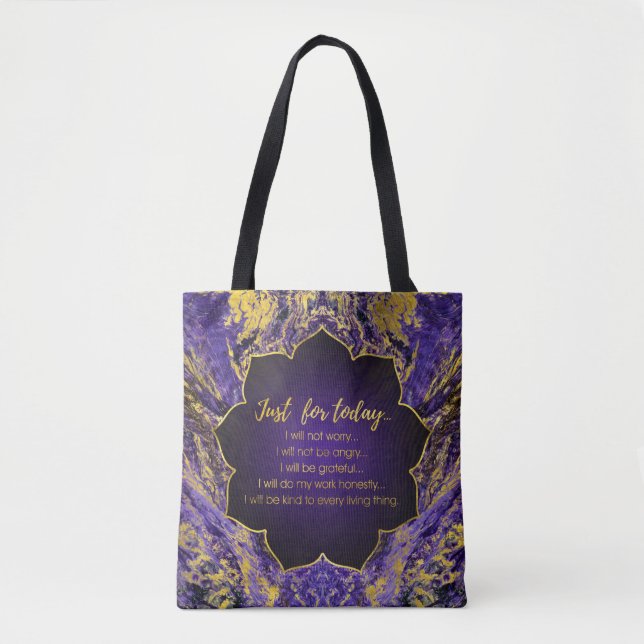 Reiki Principles - Reiki Precepts Tote Bag (Front)