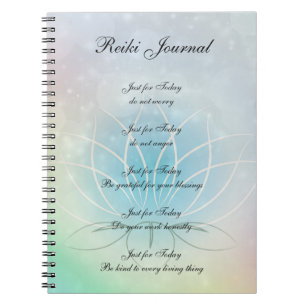 Reiki Principles sparkly Lotus design Notebook