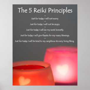 Reiki Principles with Candles Poster