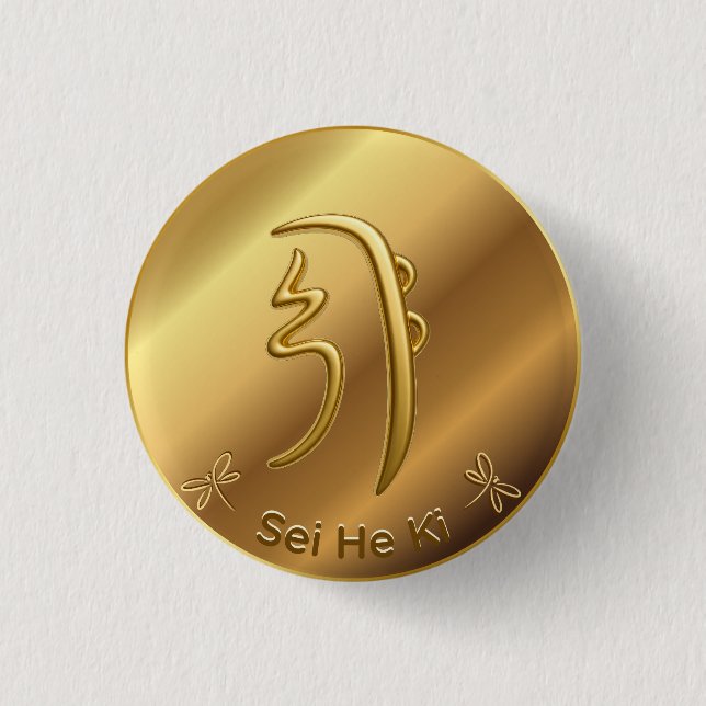 Reiki Second Level Symbol Seiheki 3 Cm Round Badge (Front)