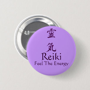 Reiki Symbol Feel The Energy 6 Cm Round Badge