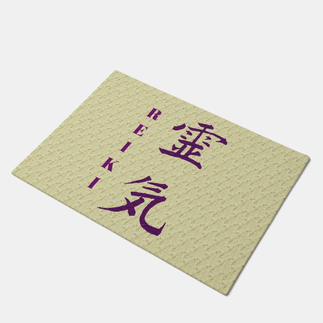 Reiki Symbol In Purple    Doormat (Angled)